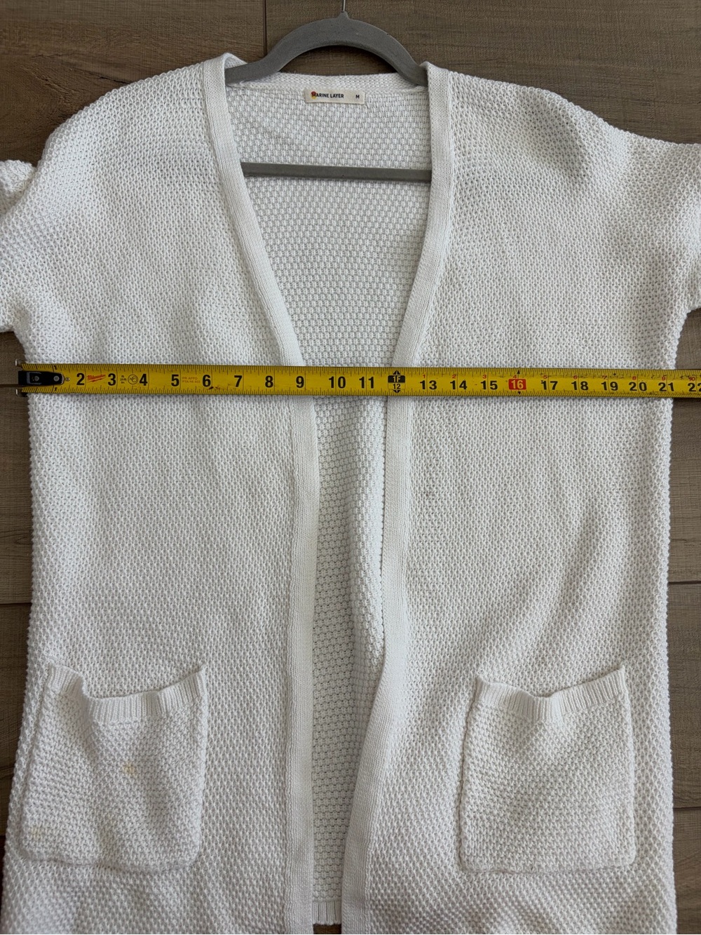 Marine Layer White Catalina Knit Cotton Long Sleeve Open Casual Cardigan M - Picture 7 of 8